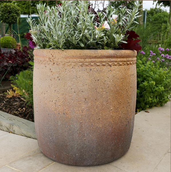 Old Ironstone - Cylinder Round Pot Planter